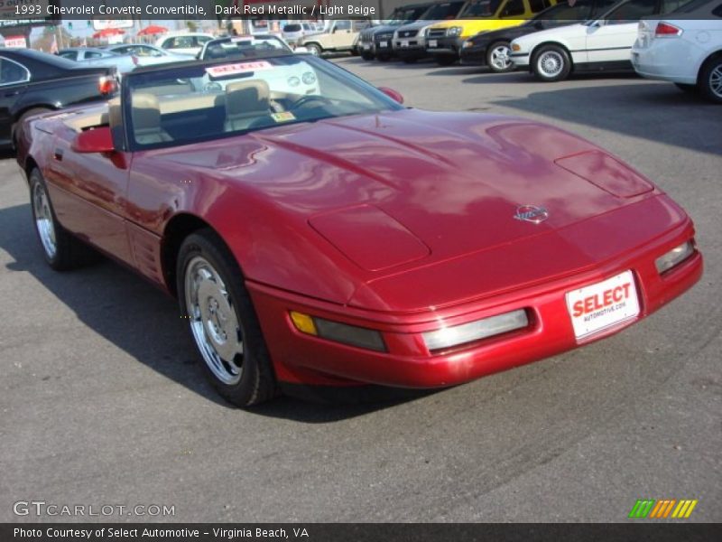 Dark Red Metallic / Light Beige 1993 Chevrolet Corvette Convertible