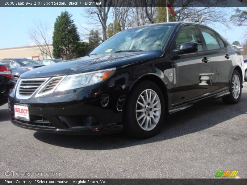 Black / Parchment 2008 Saab 9-3 2.0T Sport Sedan