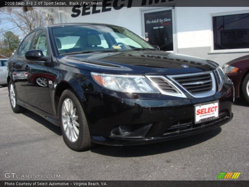 Black / Parchment 2008 Saab 9-3 2.0T Sport Sedan