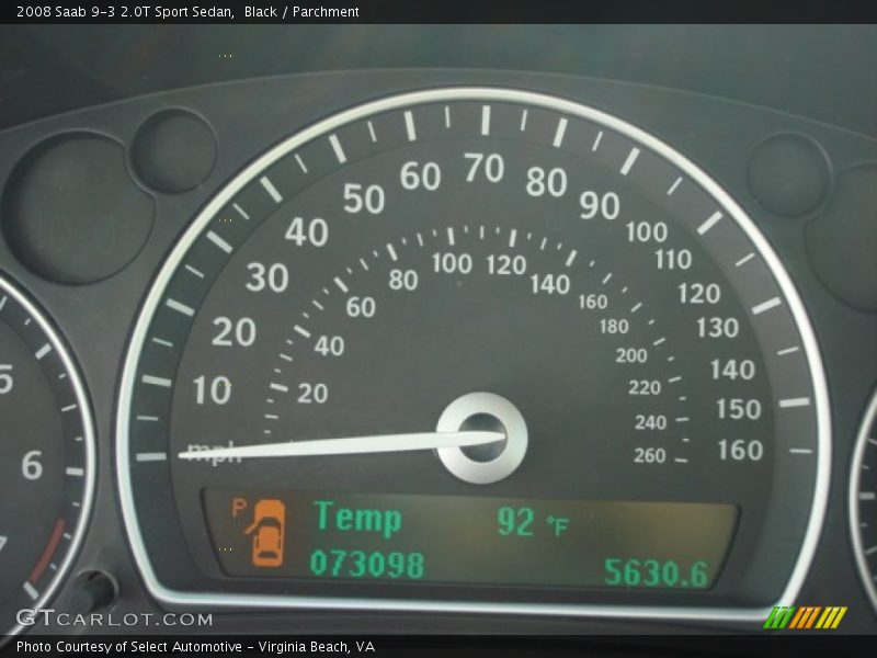 Black / Parchment 2008 Saab 9-3 2.0T Sport Sedan