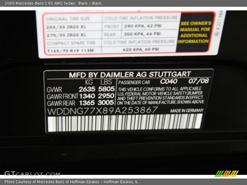 Black / Black 2009 Mercedes-Benz S 63 AMG Sedan