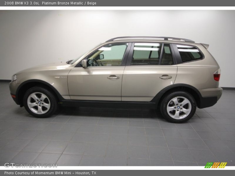 Platinum Bronze Metallic / Beige 2008 BMW X3 3.0si