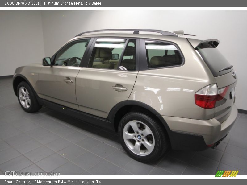 Platinum Bronze Metallic / Beige 2008 BMW X3 3.0si