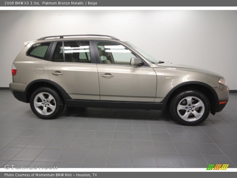 Platinum Bronze Metallic / Beige 2008 BMW X3 3.0si