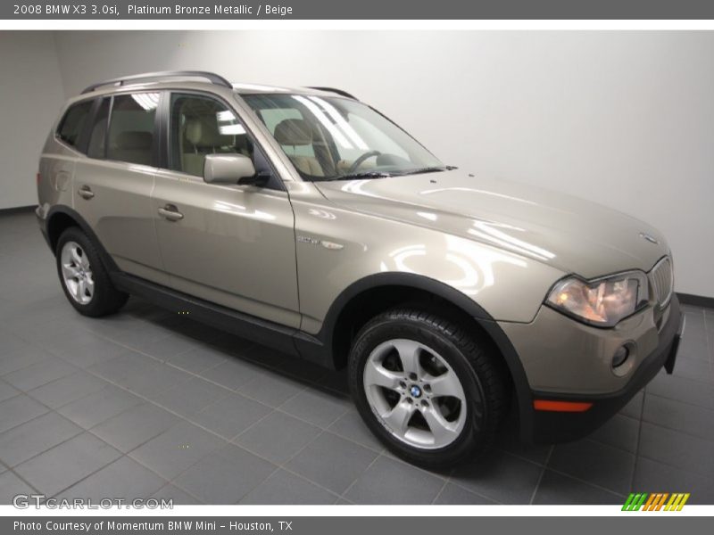 Platinum Bronze Metallic / Beige 2008 BMW X3 3.0si