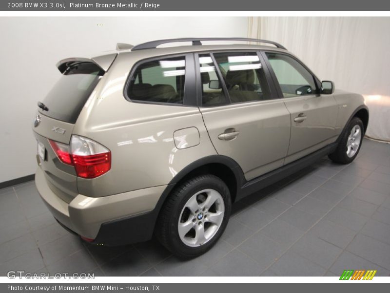 Platinum Bronze Metallic / Beige 2008 BMW X3 3.0si