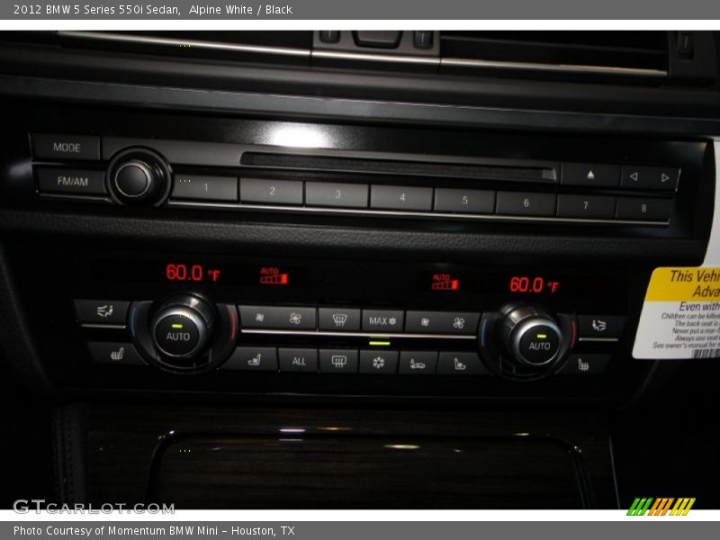 Alpine White / Black 2012 BMW 5 Series 550i Sedan