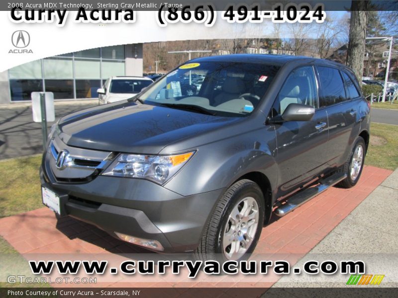 Sterling Gray Metallic / Taupe 2008 Acura MDX Technology