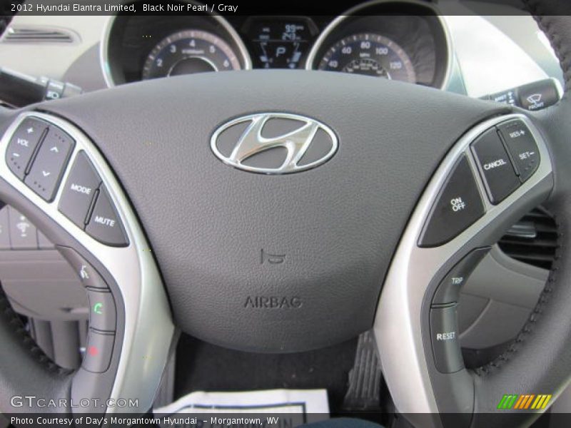 Black Noir Pearl / Gray 2012 Hyundai Elantra Limited
