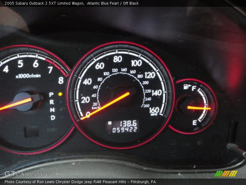 Atlantic Blue Pearl / Off Black 2005 Subaru Outback 2.5XT Limited Wagon