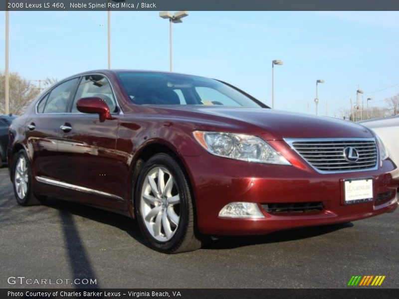 Noble Spinel Red Mica / Black 2008 Lexus LS 460