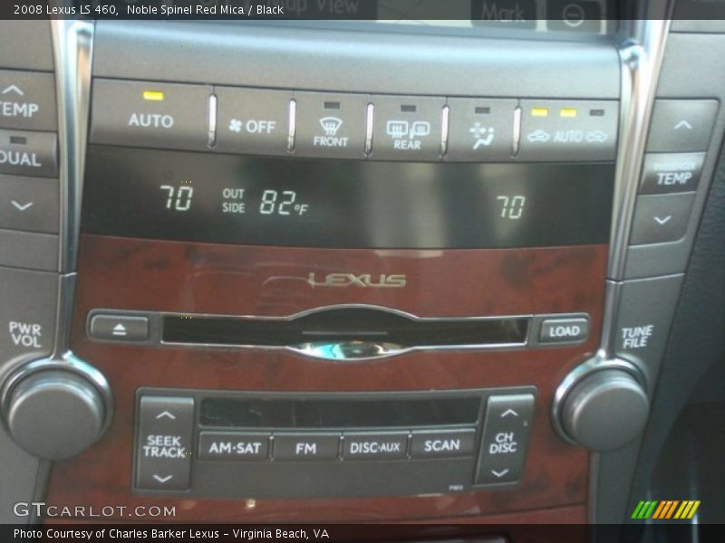 Noble Spinel Red Mica / Black 2008 Lexus LS 460