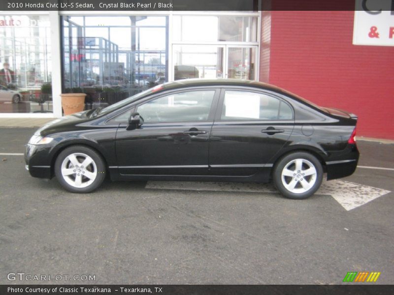 Crystal Black Pearl / Black 2010 Honda Civic LX-S Sedan