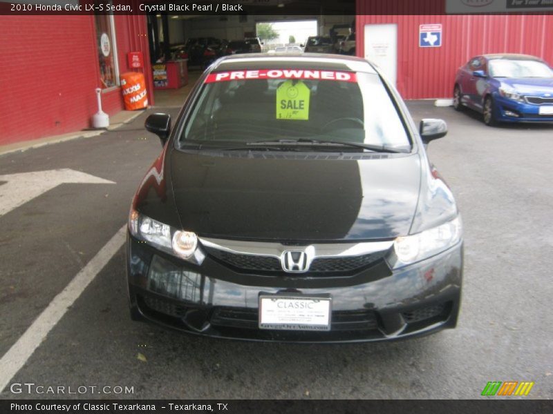 Crystal Black Pearl / Black 2010 Honda Civic LX-S Sedan
