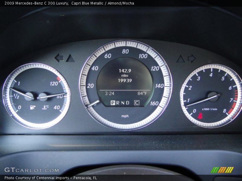 Capri Blue Metallic / Almond/Mocha 2009 Mercedes-Benz C 300 Luxury
