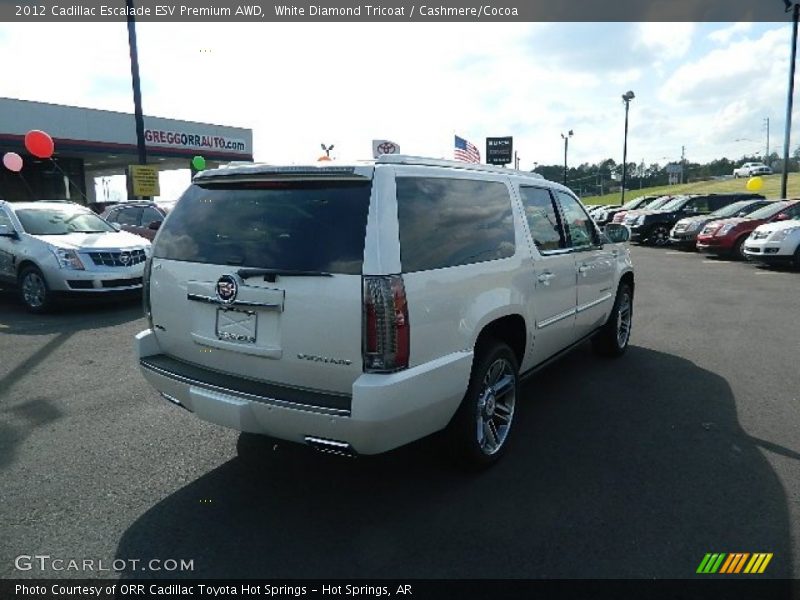 White Diamond Tricoat / Cashmere/Cocoa 2012 Cadillac Escalade ESV Premium AWD