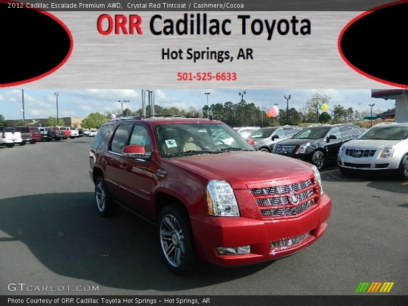 Crystal Red Tintcoat / Cashmere/Cocoa 2012 Cadillac Escalade Premium AWD