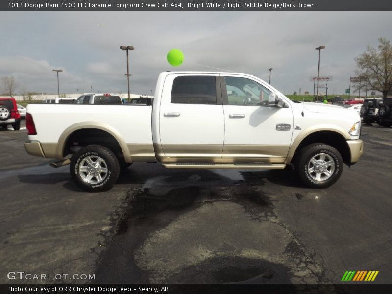 Bright White / Light Pebble Beige/Bark Brown 2012 Dodge Ram 2500 HD Laramie Longhorn Crew Cab 4x4