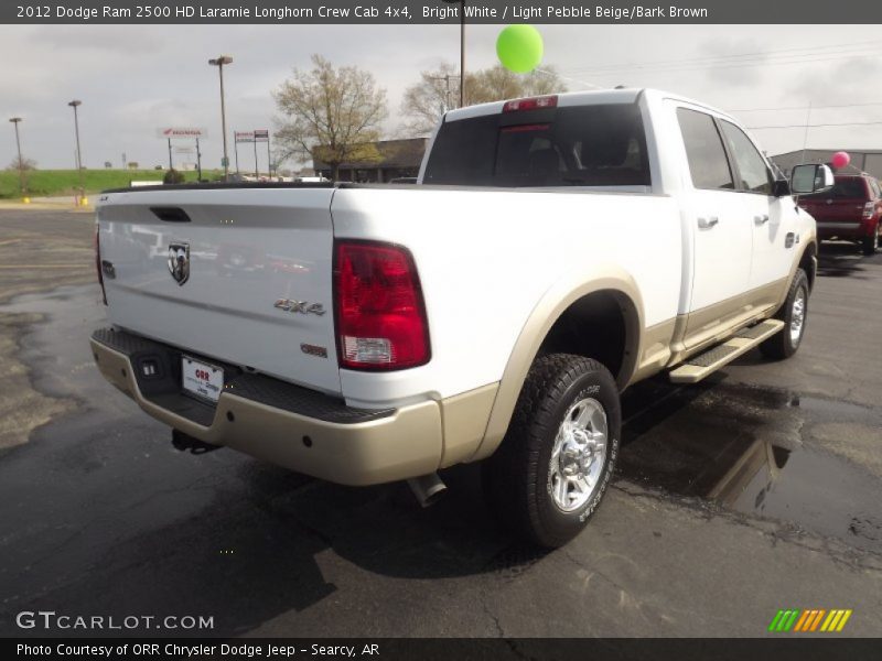 Bright White / Light Pebble Beige/Bark Brown 2012 Dodge Ram 2500 HD Laramie Longhorn Crew Cab 4x4