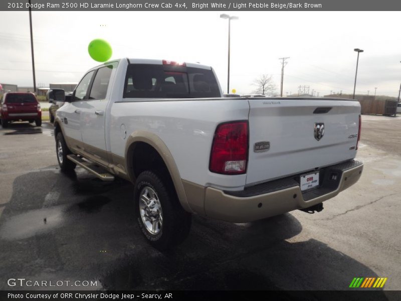 Bright White / Light Pebble Beige/Bark Brown 2012 Dodge Ram 2500 HD Laramie Longhorn Crew Cab 4x4