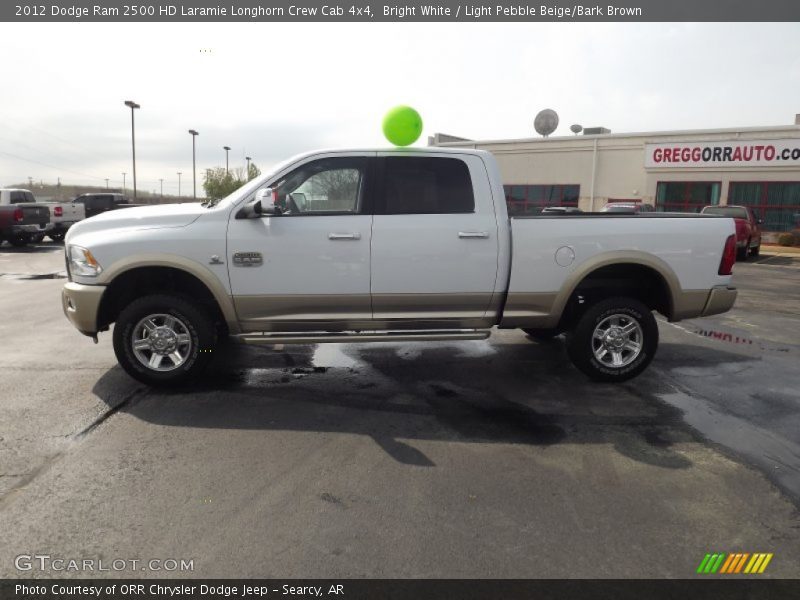 Bright White / Light Pebble Beige/Bark Brown 2012 Dodge Ram 2500 HD Laramie Longhorn Crew Cab 4x4