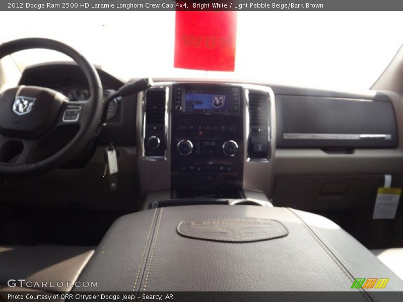 Bright White / Light Pebble Beige/Bark Brown 2012 Dodge Ram 2500 HD Laramie Longhorn Crew Cab 4x4