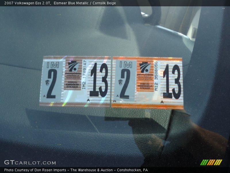 Eismeer Blue Metallic / Cornsilk Beige 2007 Volkswagen Eos 2.0T