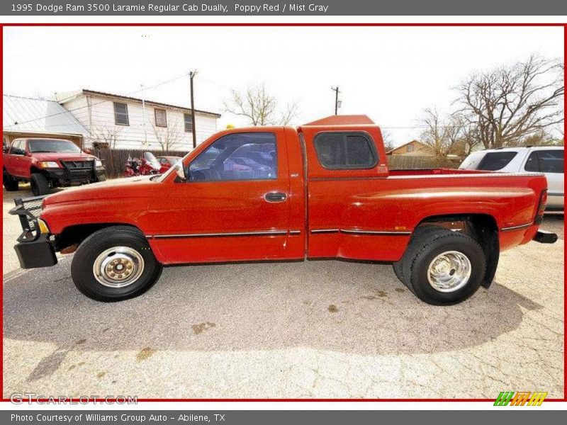 Poppy Red / Mist Gray 1995 Dodge Ram 3500 Laramie Regular Cab Dually