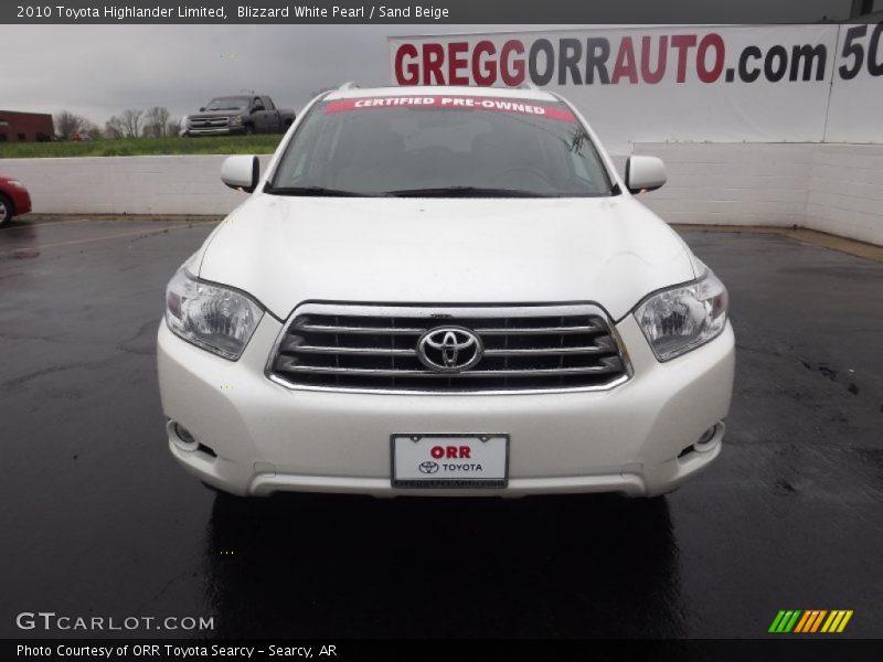 Blizzard White Pearl / Sand Beige 2010 Toyota Highlander Limited