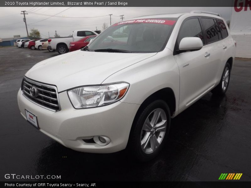 Blizzard White Pearl / Sand Beige 2010 Toyota Highlander Limited