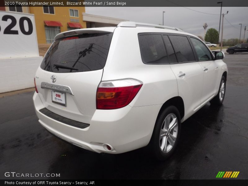 Blizzard White Pearl / Sand Beige 2010 Toyota Highlander Limited