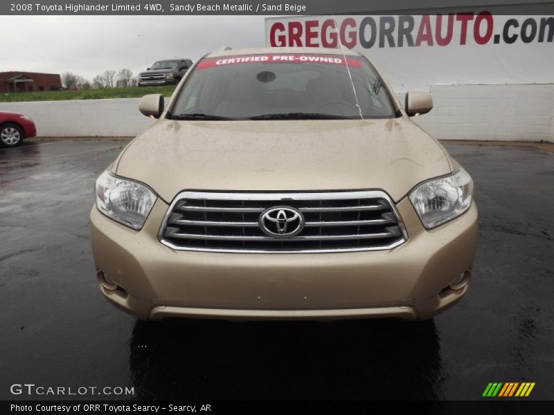 Sandy Beach Metallic / Sand Beige 2008 Toyota Highlander Limited 4WD