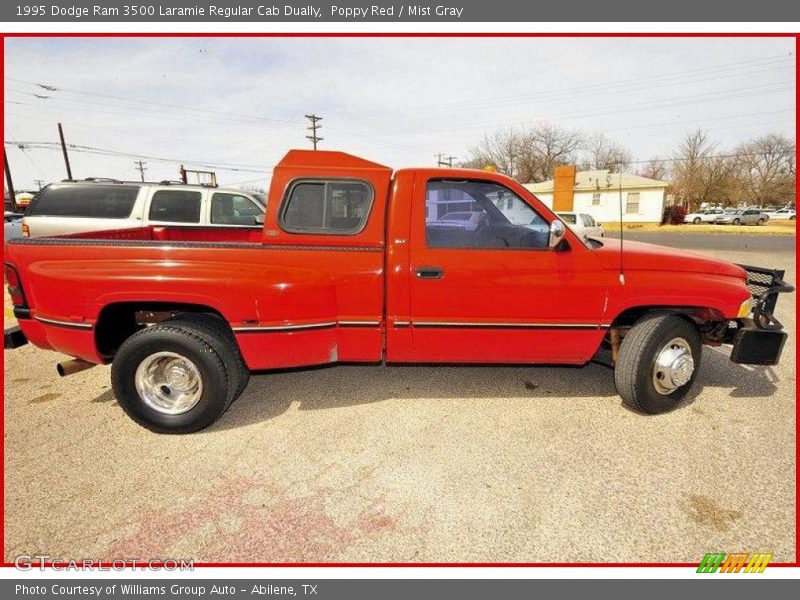 Poppy Red / Mist Gray 1995 Dodge Ram 3500 Laramie Regular Cab Dually