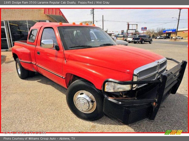 Poppy Red / Mist Gray 1995 Dodge Ram 3500 Laramie Regular Cab Dually