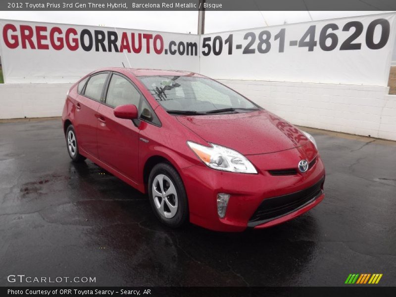 Barcelona Red Metallic / Bisque 2012 Toyota Prius 3rd Gen Three Hybrid