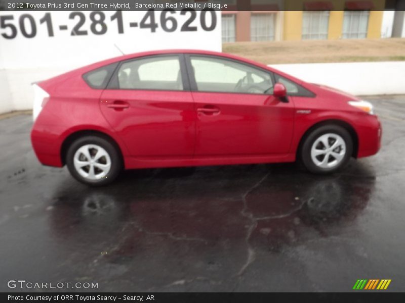 Barcelona Red Metallic / Bisque 2012 Toyota Prius 3rd Gen Three Hybrid