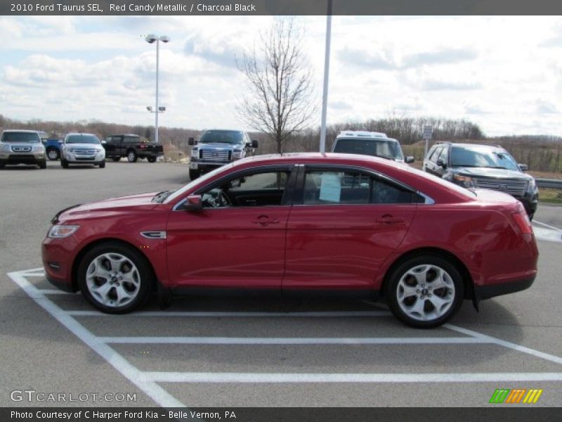 Red Candy Metallic / Charcoal Black 2010 Ford Taurus SEL