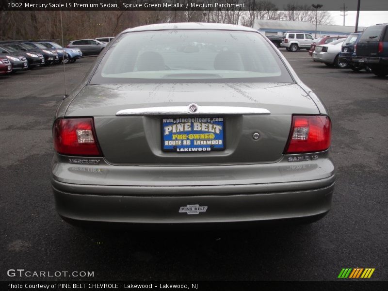 Spruce Green Metallic / Medium Parchment 2002 Mercury Sable LS Premium Sedan