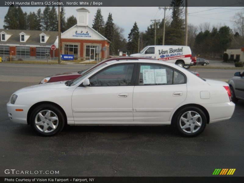 Nordic White / Beige 2004 Hyundai Elantra GLS Sedan