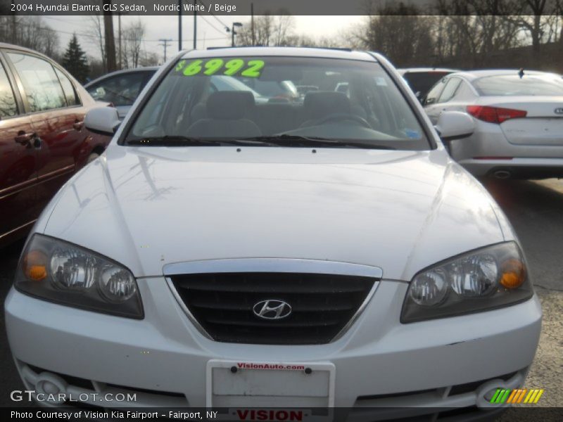 Nordic White / Beige 2004 Hyundai Elantra GLS Sedan