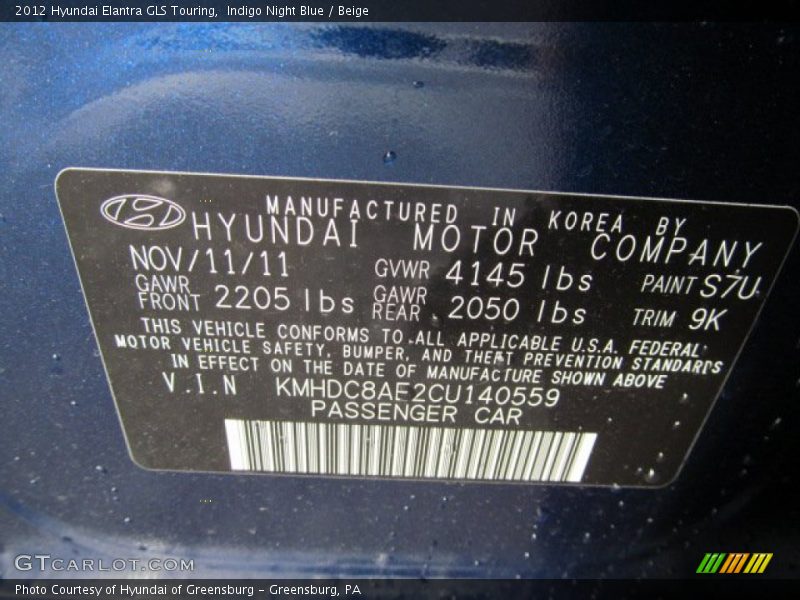 S7U - 2012 Hyundai Elantra GLS Touring