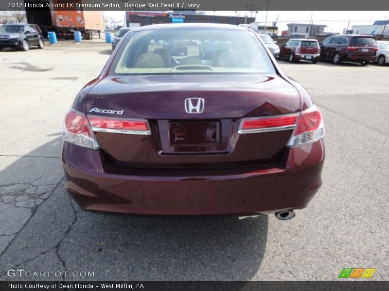 Basque Red Pearl II / Ivory 2012 Honda Accord LX Premium Sedan