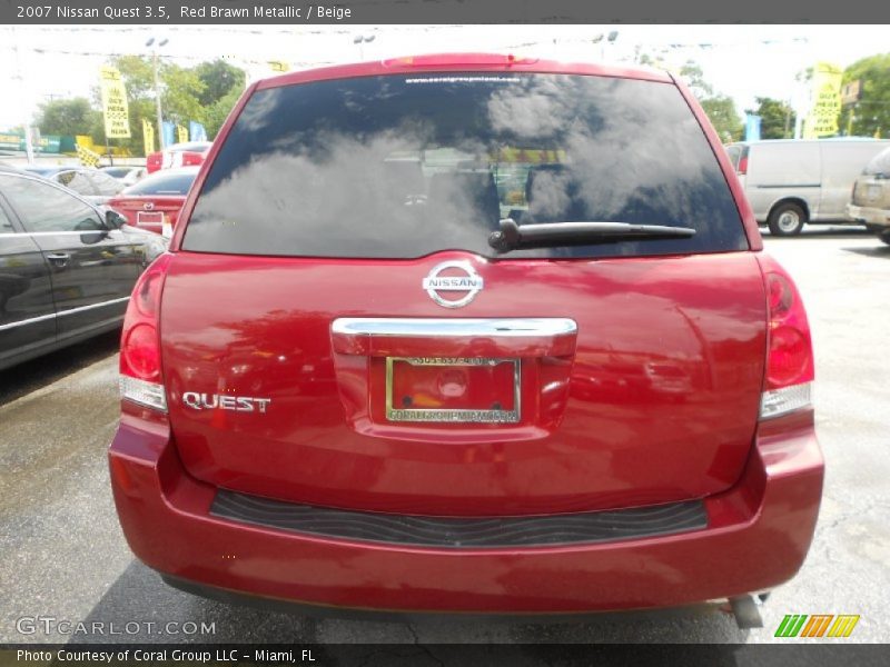 Red Brawn Metallic / Beige 2007 Nissan Quest 3.5