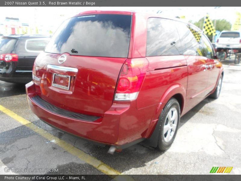 Red Brawn Metallic / Beige 2007 Nissan Quest 3.5