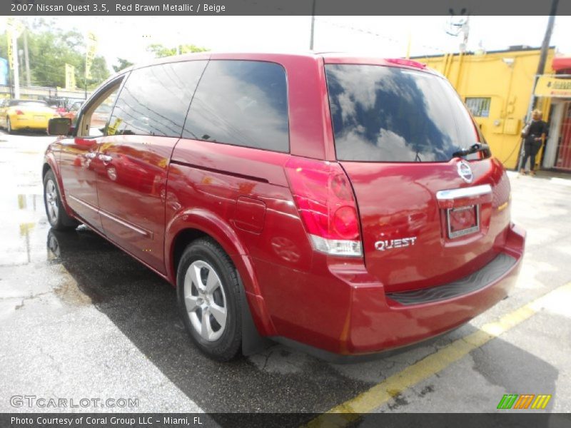 Red Brawn Metallic / Beige 2007 Nissan Quest 3.5