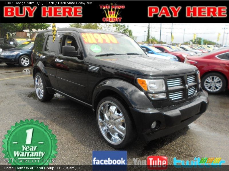 Black / Dark Slate Gray/Red 2007 Dodge Nitro R/T