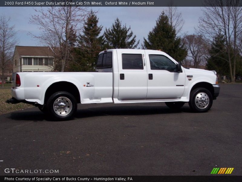 Oxford White / Medium Flint 2003 Ford F450 Super Duty Lariat Crew Cab 5th Wheel