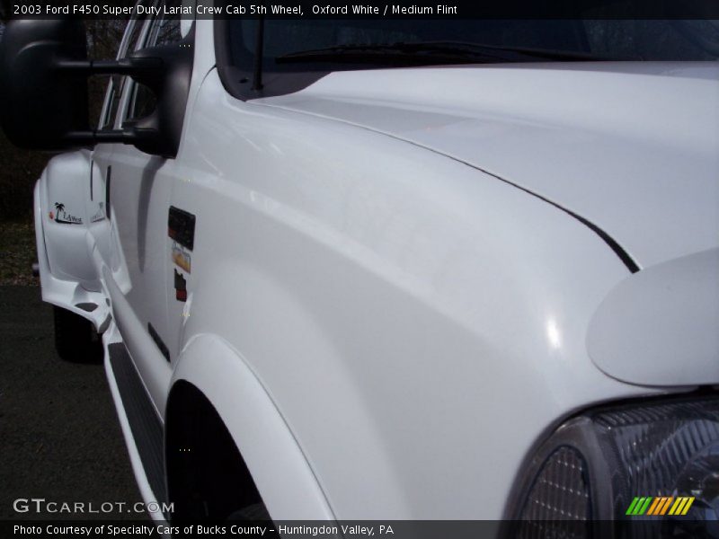 Oxford White / Medium Flint 2003 Ford F450 Super Duty Lariat Crew Cab 5th Wheel