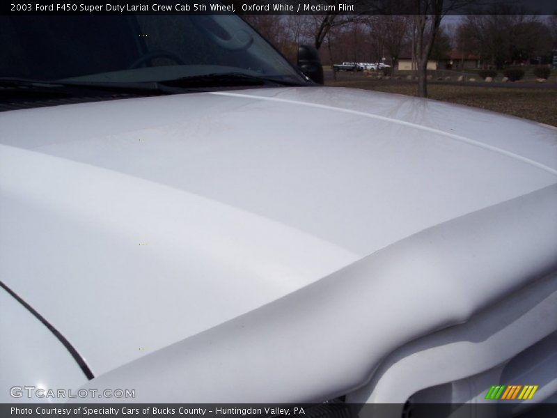 Oxford White / Medium Flint 2003 Ford F450 Super Duty Lariat Crew Cab 5th Wheel