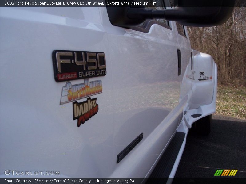 Oxford White / Medium Flint 2003 Ford F450 Super Duty Lariat Crew Cab 5th Wheel